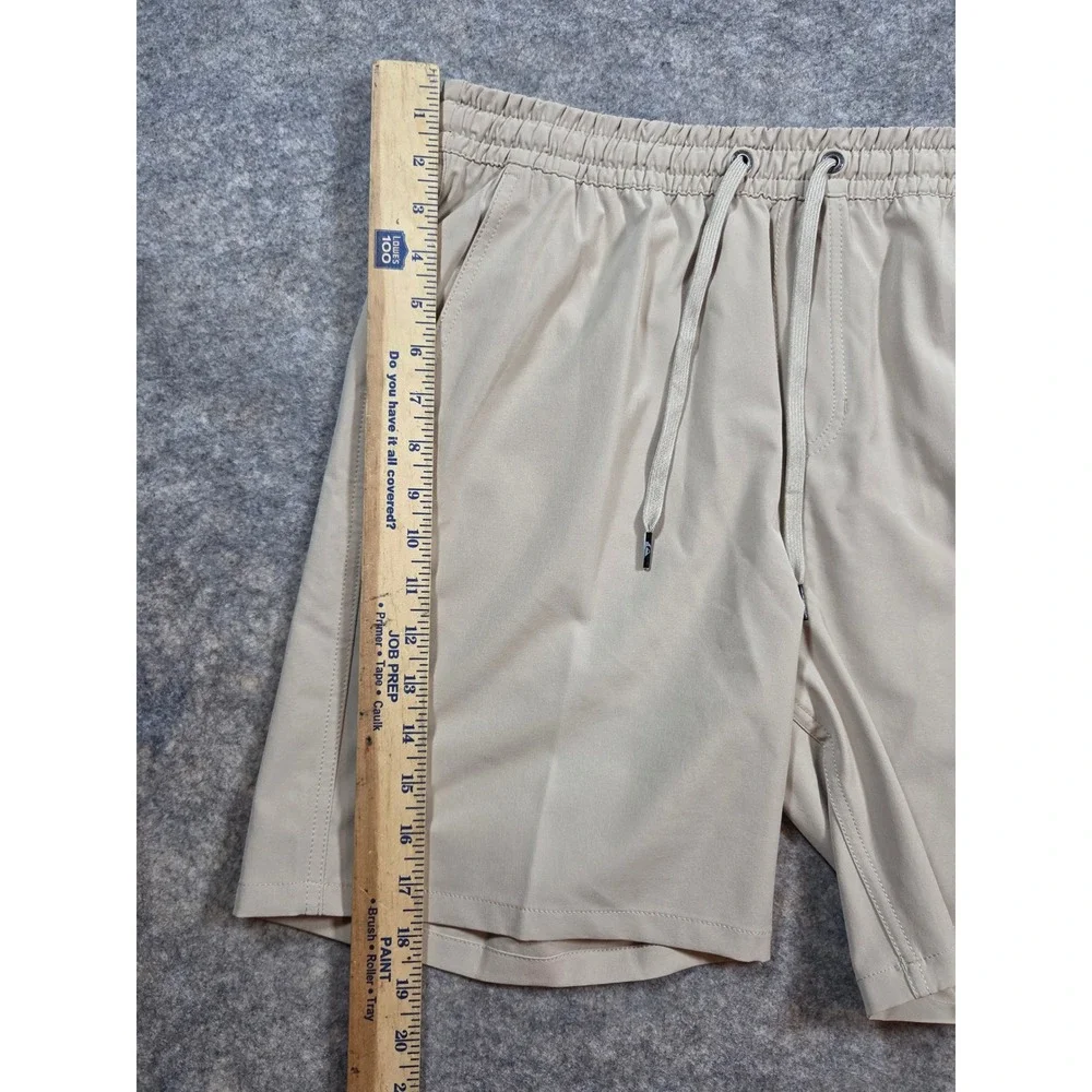 Quiksilver Amphibian Shorts Mens Medium Tan Khaki Hybrid Boardshorts Stretch 7in